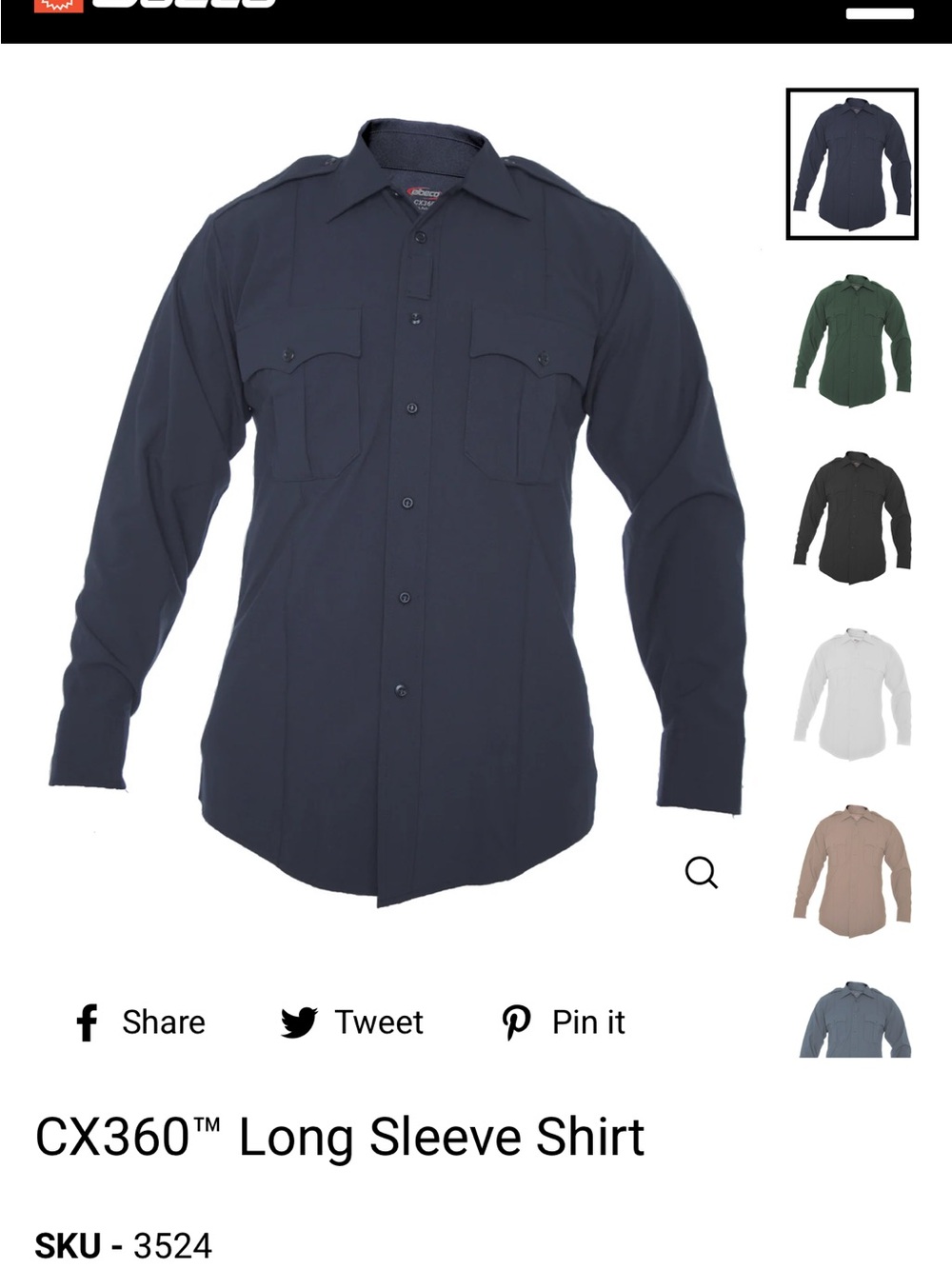 CX360™ Long Sleeve Casual Button-Down Shirt - Navy